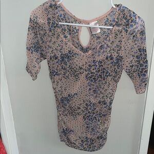 Floral Pink and Blue Women's Top